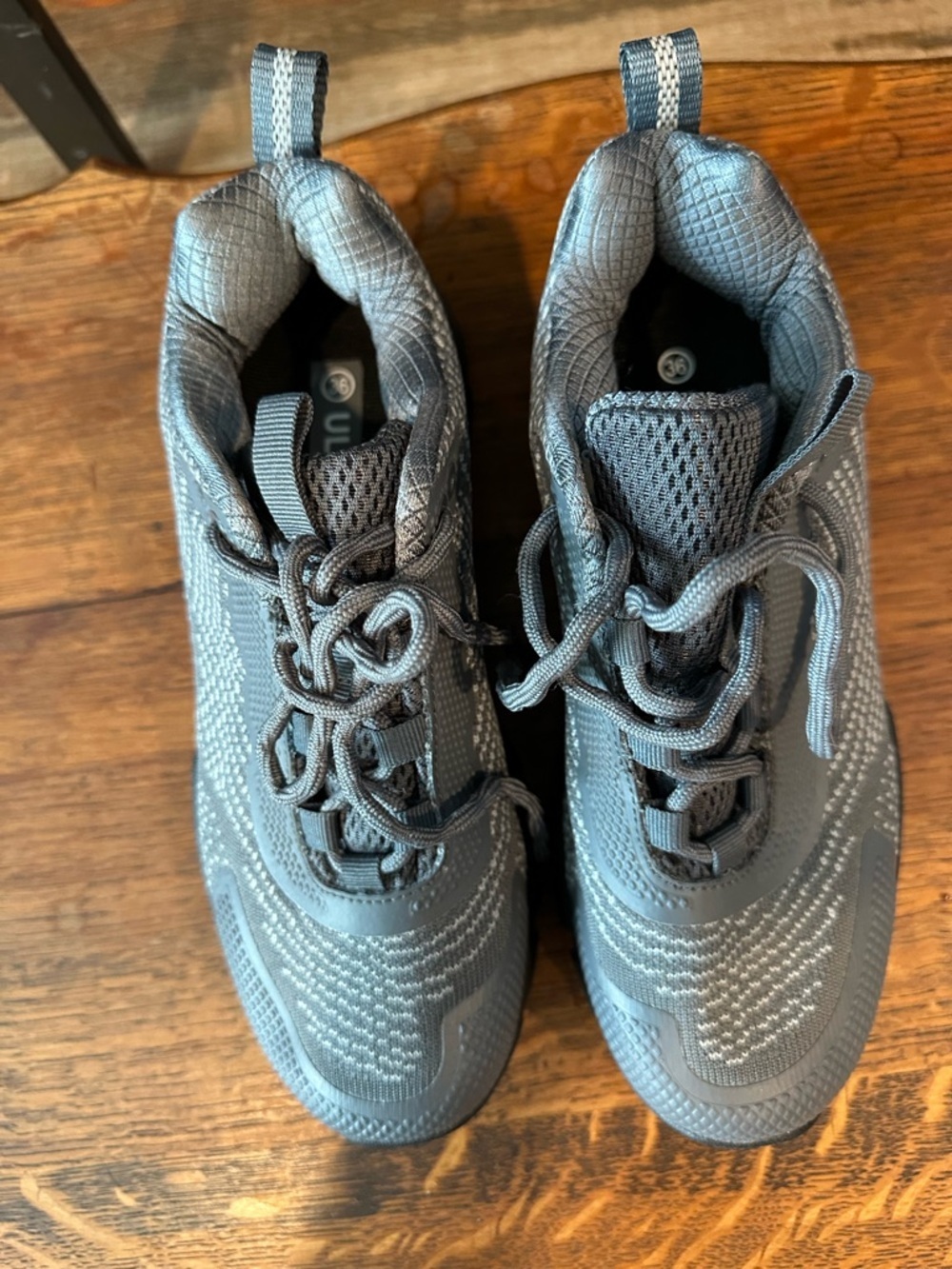 Woman's Knit Athletic Sneakers in Charcoal Gray - Picture 2 of 8